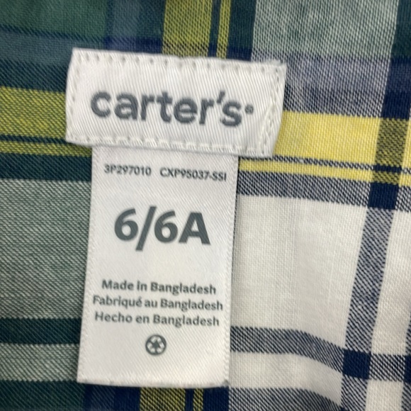 Carter’s poplin button down plaid shirt - Picture 4 of 6